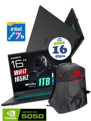 NOTEBOOK GIGABYTE A16 FHD+ i7 13620H 16GB D5 RTX5050 1TB W11 US